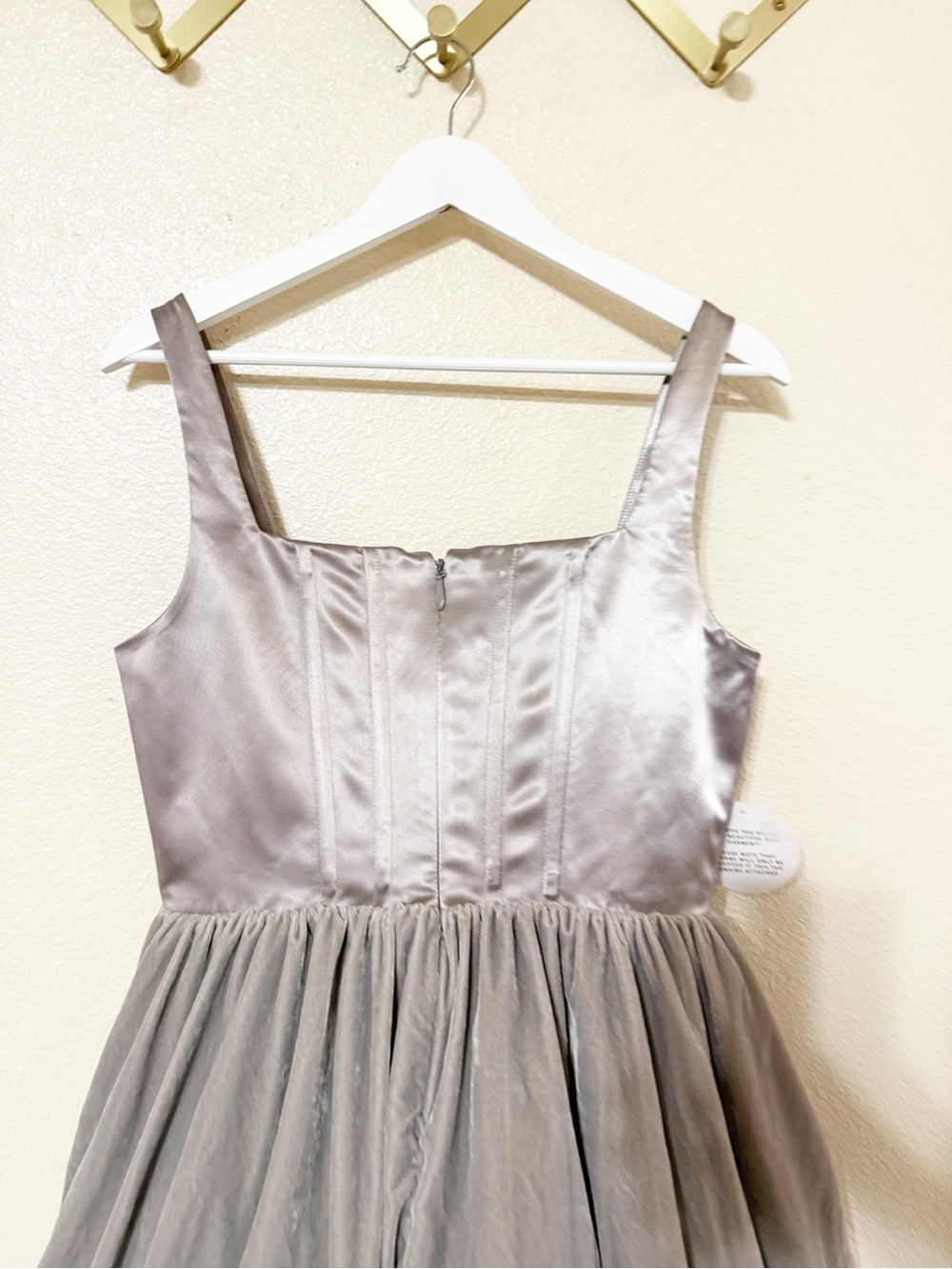 Staud Landscape Velvet Satin Corset Boned Poof Skirt Mini Dress size 12 NEW - Picture 11 of 15